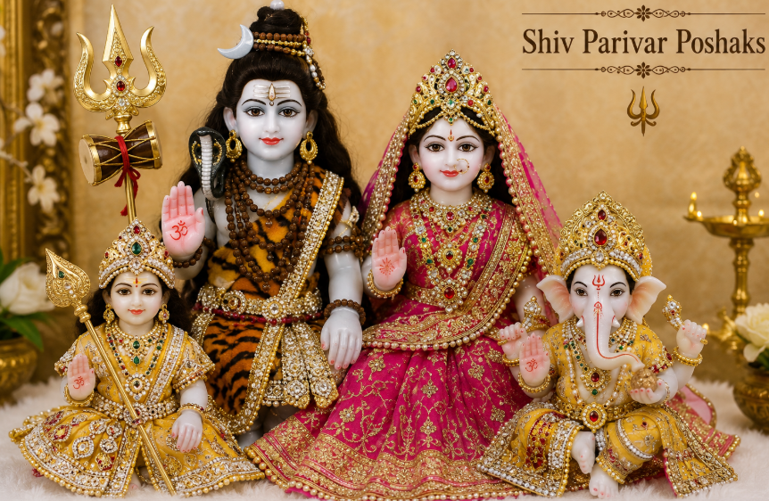 Shiv Parivar Poshaks - best customized poshaks in Bareilly by Bhagwanji.ki.Poshaak